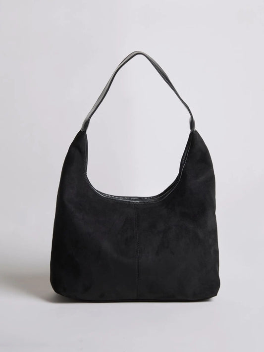 Suede Daily Leather Tote Noirvere